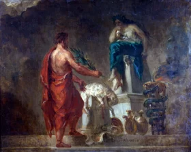 Lycurgus Consulting the Pythia by Eugene Delacroix