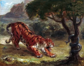 Tiger and Snake 1862 by Eugene Delacroix