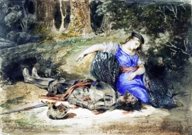 The Death of Lara 1824 by Eugene Delacroix