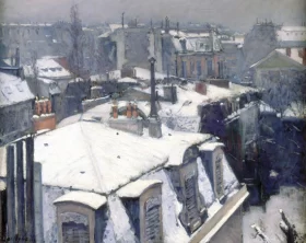 Rooftops in the Snow (Snow Effect) 1878 by Gustave Caillebotte