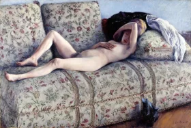 Nude on a Couch 1880 by Gustave Caillebotte