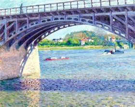 Le Pont D'argenteuil Et La Seine 1883-2 by Gustave Caillebotte