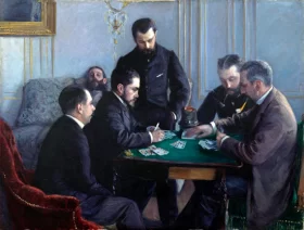 A Game of Bezique 1881 by Gustave Caillebotte