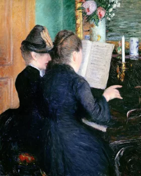 The Piano Lesson 1879 by Gustave Caillebotte