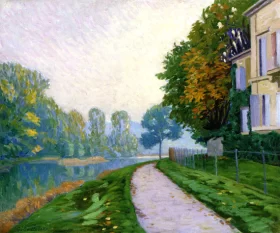By the River, the Effect of Morning Fog 1875 by Gustave Caillebotte
