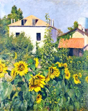 Sunflowers, the Garden in Petit-Gennevilliers by Gustave Caillebotte