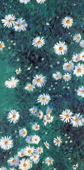Bed of Daisies 1893-Panel 3 by Gustave Caillebotte