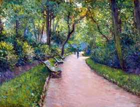 Le Parc Monceau 1877 by Gustave Caillebotte