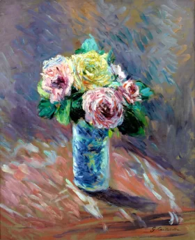 Roses Jaunes Et Rouges Dans Un Vase De Cristal by Gustave Caillebotte