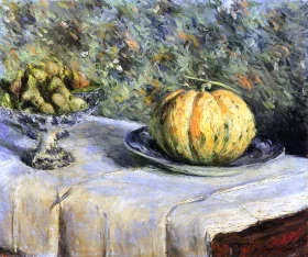 Melon and Bowl of Figs by Gustave Caillebotte
