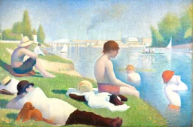 Bathers At Asnières by Georges Seurat