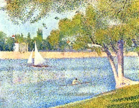 The River Seine At La Grande-Jatte by Georges Seurat