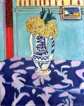 Les coucous, tapis bleu et rose by Henri Matisse