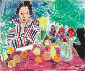 Striped Robe, Fruit, and Anemones by Henri Matisse
