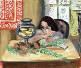 Jeune fille devant un aquarium by Henri Matisse