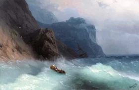 Shipwreck on a rocky shore, 1872 by Ivan Aivazovsky