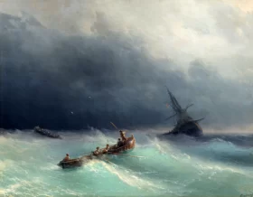 Storm at sea 1873 by Ivan Aivazovsky