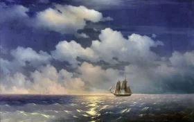 Mercury Brig Meeting a Russian Squadron after her Victory over Two Turkish Vessels 1848 by Ivan Aivazovsky