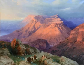 Aul Gunib in Dagestan 1869 by Ivan Aivazovsky