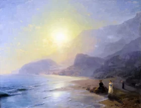 A. S. Pushkin and Countess M. N. Raevskaya by the sea near Gurzuf 1886 by Ivan Aivazovsky