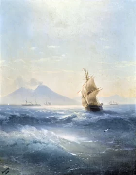 The Bay of Naples with Mount Vesuvius by Ivan Aivazovsky