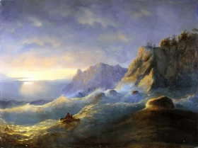 The Storm, Sunset by Ivan Aivazovsky