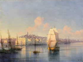 View of a Seaside Town 1877 by Ivan Aivazovsky