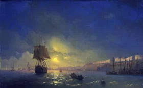 View of Odessa on a Moonlit Night 1846 by Ivan Aivazovsky