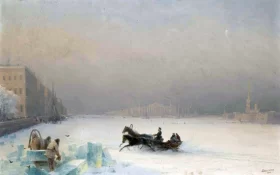 Alexander II on the frozen Neva, 1890 by Ivan Aivazovsky