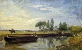 Barge below Flatford Lock 1810 by John Constable