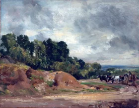 Sandbanks and a Cart and Horses On Hampstead Heath by John Constable