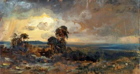 Hampstead - Stormy Sunset 1822 by John Constable