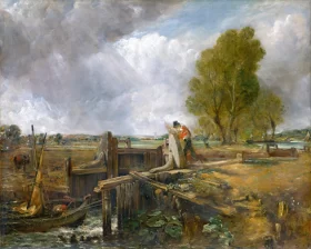 Study of A boat passing a lock by John Constable