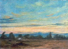 Summer - Evening Landscape 1825 by John Constable