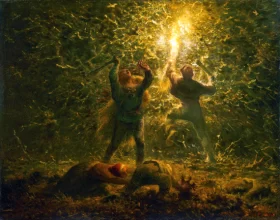 Hunting Birds at Night by Francois Millet