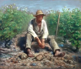 Vineyard Labourer Resting by Francois Millet