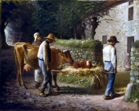 Peasants Bringing Home a Calf Born In the Fields by Francois Millet