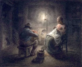 Winter Evening by Francois Millet