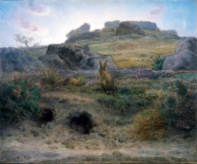 Rabbit Warren, Dawn by Francois Millet