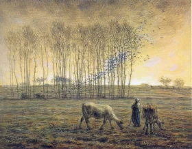 Flight of Crows 1866 by Francois Millet