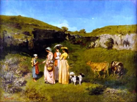 Young Ladies of the Village by Gustave Courbet