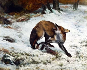 Fox Caught in a Trap 1860 by Gustave Courbet