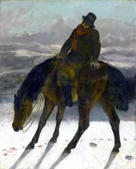 Hunter On Horseback 1864 by Gustave Courbet