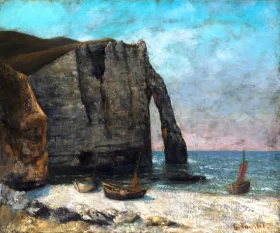 The Cliff at Étretat by Gustave Courbet