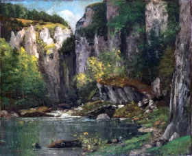 River and Rocks by Gustave Courbet