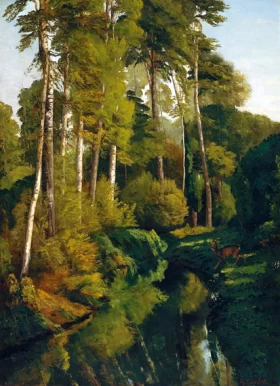 Stream in the Forest 1862 by Gustave Courbet