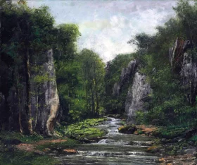 Le Ruisseau De Plaisir-Fontaine 1865 by Gustave Courbet