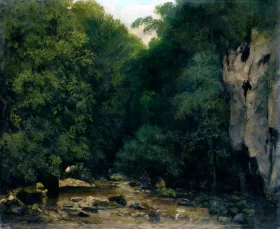 Le Ruisseau De Plaisir-Fontaine, Dans La Vallee Du Puits Noir by Gustave Courbet