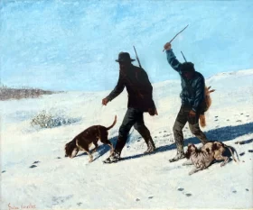 Poachers in the Snow 1867 by Gustave Courbet