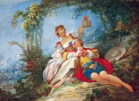 Happy Lovers by Jean-Honoré Fragonard